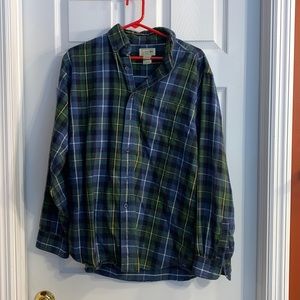 Men’s LLBean flannel button up shirt, size medium
